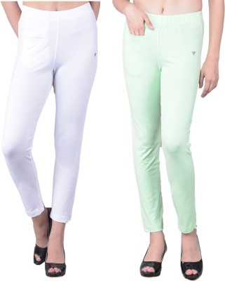 Comfort Lady Relaxed Women White, Light Green Trousers