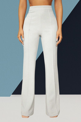 AKOTTY Comfort Fit, Regular Fit Women White Trousers