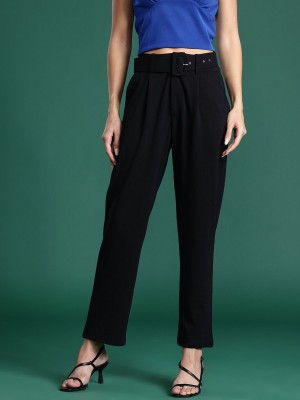 Dressberry Regular Fit Women Blue Trousers