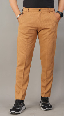 COMBRAIDED Regular Fit Men Khaki Trousers