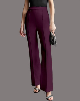 HouseOfCommon Regular Fit Women Purple Trousers