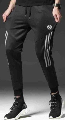 Puja Enterprises Solid Men Black, White Track Pants