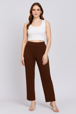 NUCOUTHS Comfort Fit Women Brown Trousers