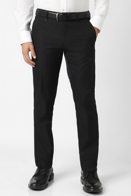 VAN HEUSEN Slim Fit Men Black Trousers