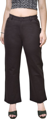 Urban weave Regular Fit Women Brown Trousers