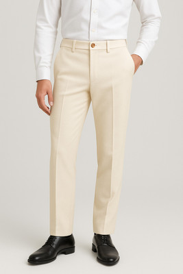 ShiviCreation Regular Fit Men Cream Trousers