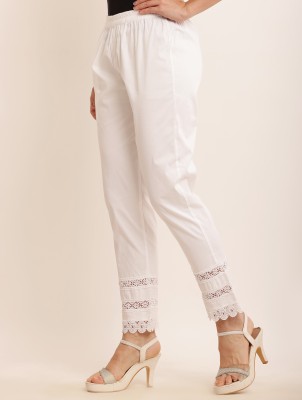 Aasma Creatives Regular Fit Women White Trousers