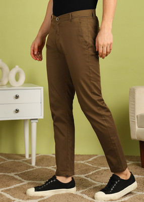 FUBAR Slim Fit Men Khaki Trousers