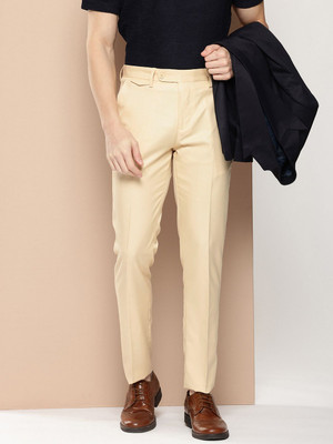 encore by INVICTUS Regular Fit Men Beige Trousers