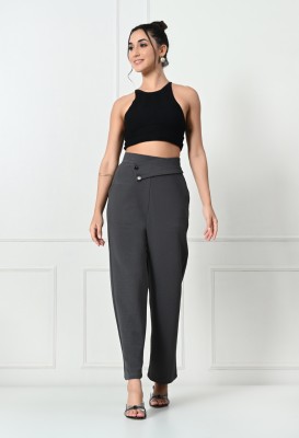 HouseOfCommon Regular Fit Women Grey Trousers