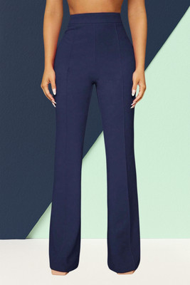 SKD TRENDZ Comfort Fit, Regular Fit Women Dark Blue Trousers