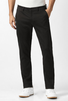 VAN HEUSEN Slim Fit Men Black Trousers