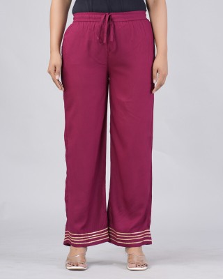 Mauka Regular Fit Women Maroon Trousers