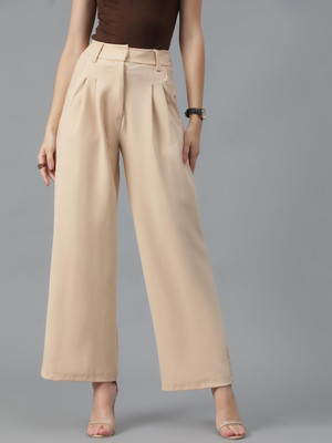 KOTTY Regular Fit Women Beige Trousers