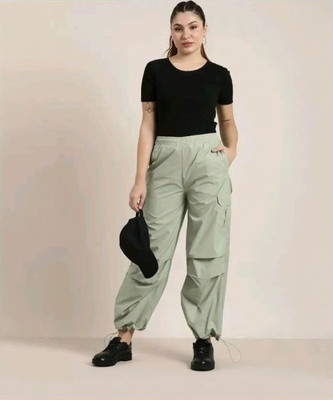 The Window Shop Loose Fit Women Light Green Trousers