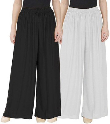 TAREEKA Regular Fit Women Black, White Trousers