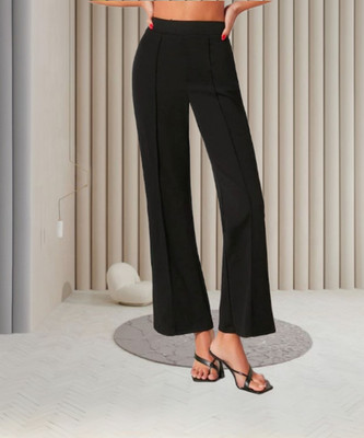 MISS BALIKA Flared Women Black Trousers
