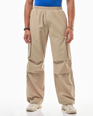 Leriya Fashion Regular Fit Men Cream Trousers