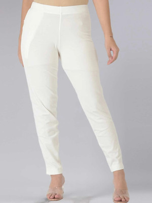 Dollar Missy Regular Fit Women Cream Trousers