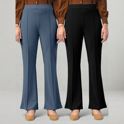 Anitafashion Loose Fit Women Grey, Black Trousers