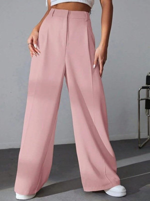 Broadstar Loose Fit Women Pink Trousers