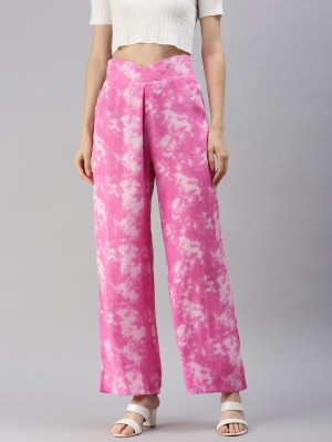 EVERYDAY by ANI Regular Fit, Flared Women Pink, White Trousers