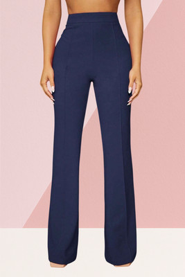 AKOTTY Comfort Fit, Regular Fit Women Dark Blue Trousers