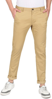 Arrow Newyork Slim Fit Men Beige Trousers