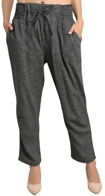MOMIANDME Regular Fit Women Black Trousers