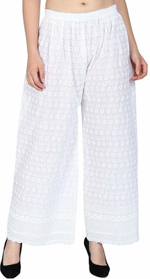 HouseOfCommon Loose Fit Women White Trousers