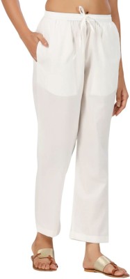 jaipur rang Slim Fit Women White Trousers