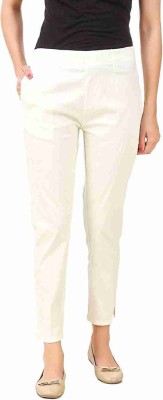 LOOKS Slim Fit Women White Trousers