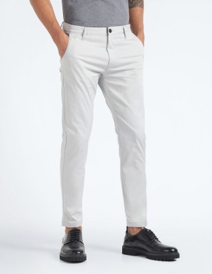 FLYING MACHINE Tapered Men White Trousers