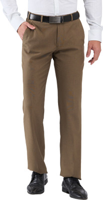 PARK AVENUE Regular Fit Men Brown Trousers