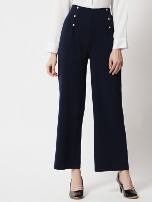 MIKUCHIKU Regular Fit Women Dark Blue Trousers