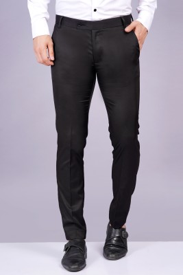 AXOLOTL Slim Fit Men Black Trousers