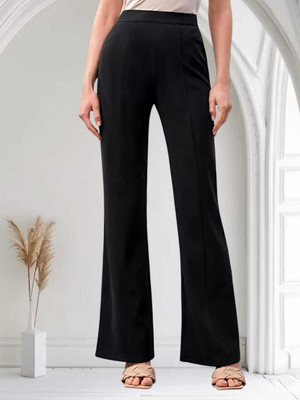 HOC Regular Fit Women Black Trousers