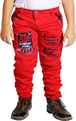 AD & AV Regular Fit Boys Red Trousers