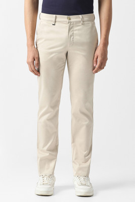 VAN HEUSEN Slim Fit Men Beige Trousers