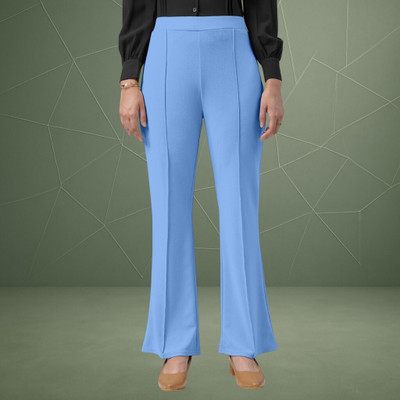 Anitafashion Loose Fit Women Light Blue Trousers