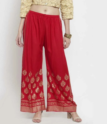 SMAASUM Comfort Fit Women Maroon, Gold Trousers