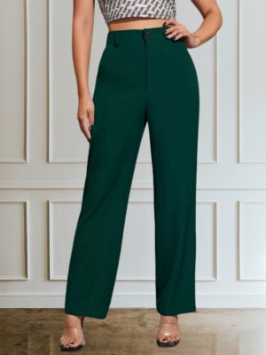 NEYSA Regular Fit Women Dark Green Trousers