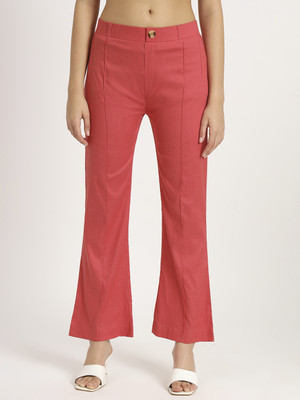 beSOLID Regular Fit Women Red Trousers