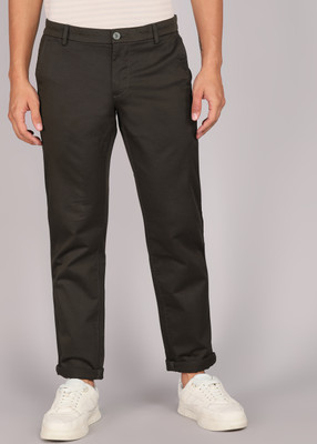 Arrow Sport Slim Fit Men Dark Green Trousers