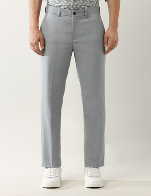 Arrow Newyork Regular Fit Men Grey Trousers