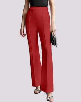 HouseOfCommon Regular Fit Women Red Trousers