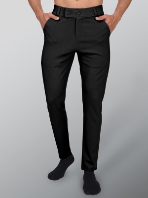 chirag enterprises Slim Fit Men Black Trousers