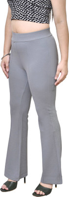 Urban weave Regular Fit Women Grey Trousers