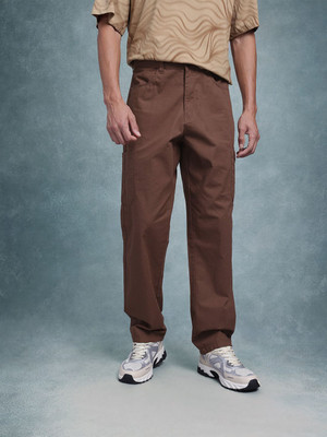 Roadster Relaxed Men Brown Trousers