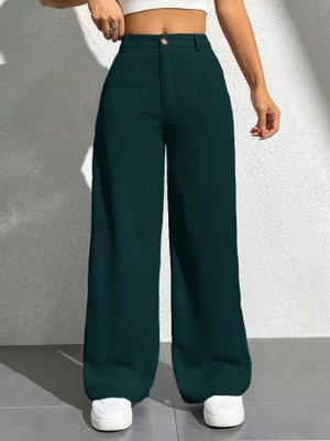 TESSORA Regular Fit Women Green Trousers